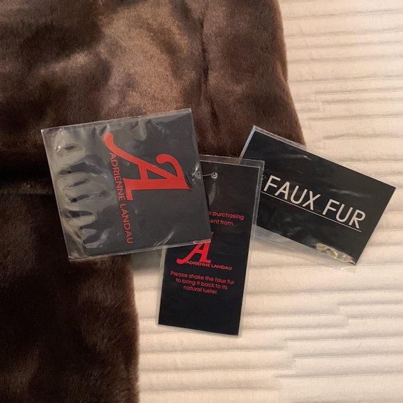 NEW Adrienne Landau Women’s Brown Faux Fur Jacket - Picture 16 of 16